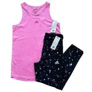 Adidas Girls Tank and Leggings Set Size L NWT